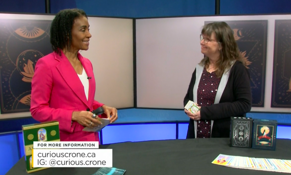 Dani gives a tarot reading to CTV Your Morning Ottawa host