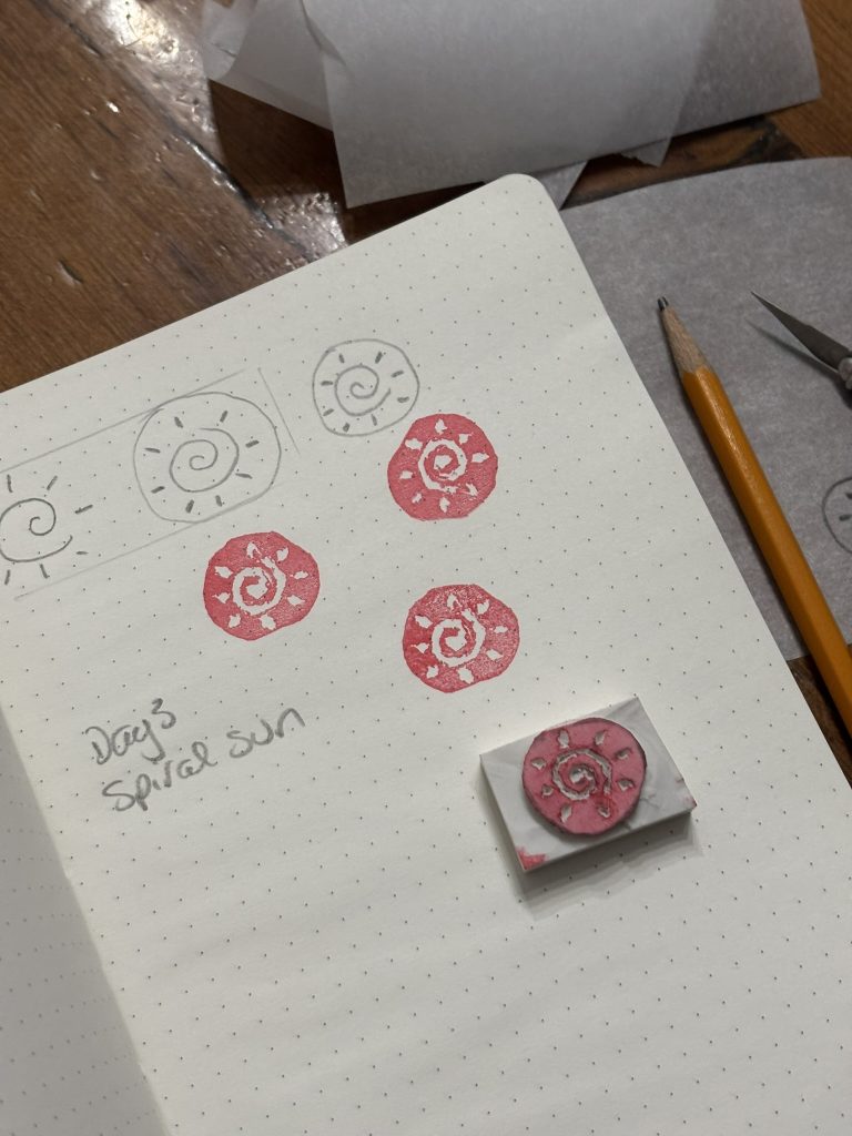 Eraser carving and stamping designs