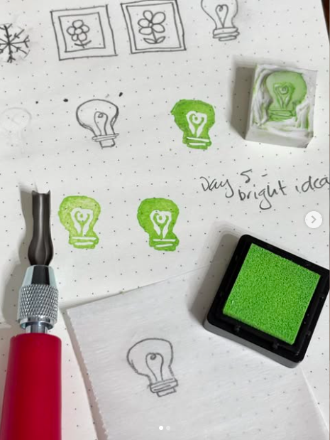 Eraser carving and stamping designs