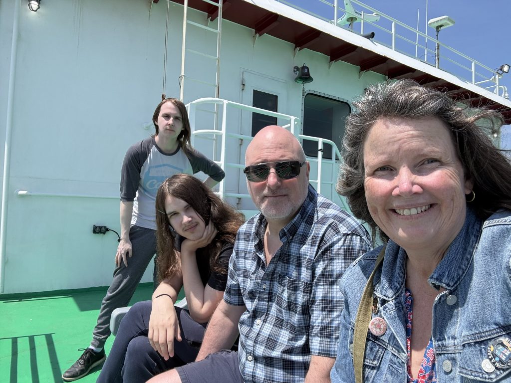 Dani and family on the ferry to Grand Manan
